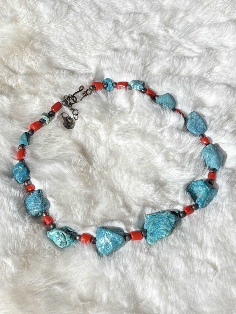 Turquoise and Coral Beaded necklace